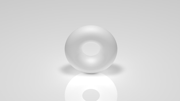 3D-rendering, een witte torus op een witte achtergrond