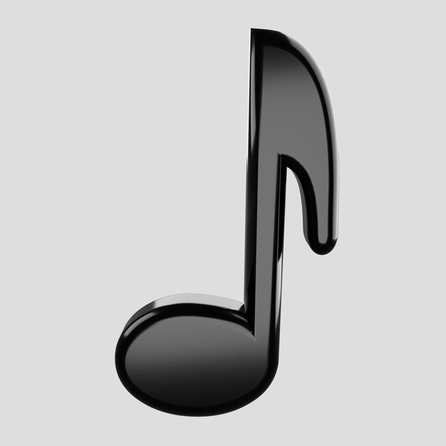 Photo 3d rendering eighth note icon on gray background