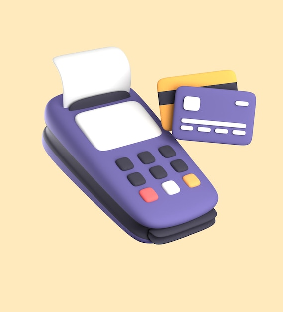 3d rendering of electronic cashless payments and secure transactions