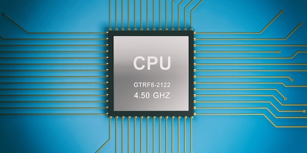 3D-rendering elektronische circuit cpu-processor
