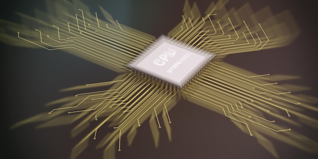 3D-rendering elektronische circuit cpu-processor