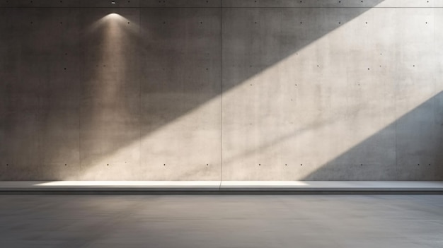 3D rendering of empty concrete space with light