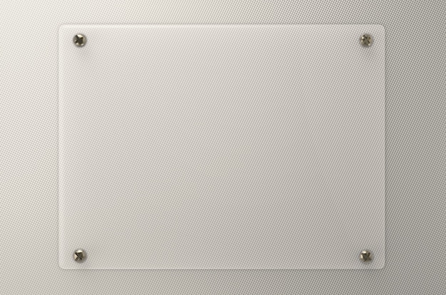 3d rendering empty glass board or acrylic board