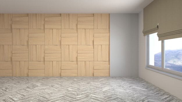 3D rendering of the empty interior room