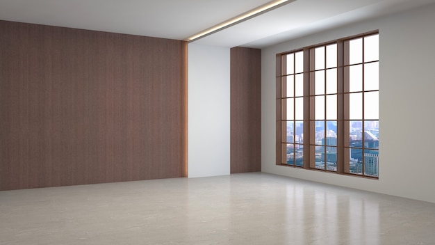 3D rendering of the empty interior room