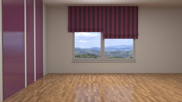 3D rendering of the empty interior room