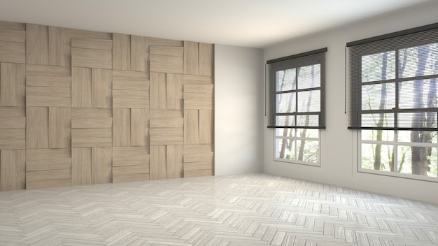 3D rendering of the empty interior room