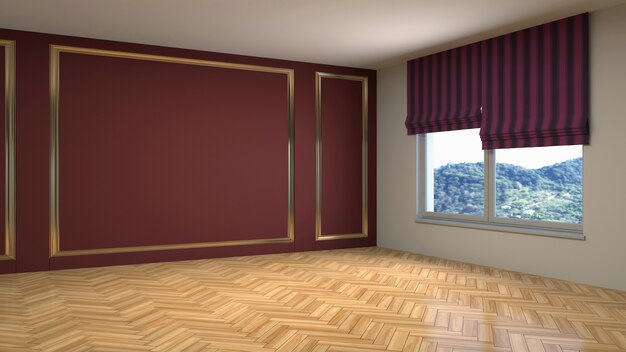 3D rendering of the empty interior room