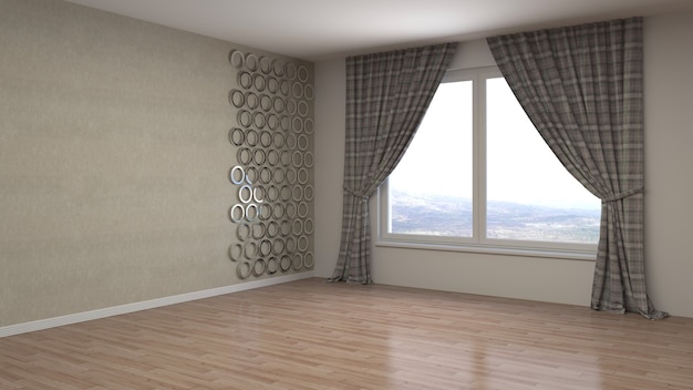 Premium Photo | 3d rendering of the empty interior room