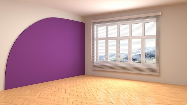 3D rendering of the empty interior room