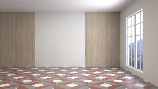 3D rendering of the empty interior room