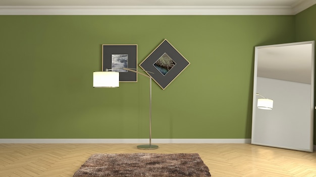 3D rendering of the empty interior room