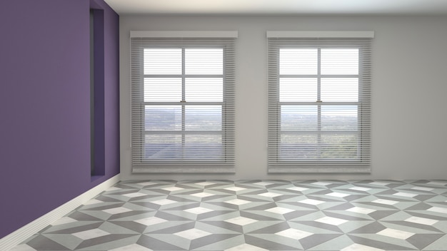 3D rendering of the empty interior room