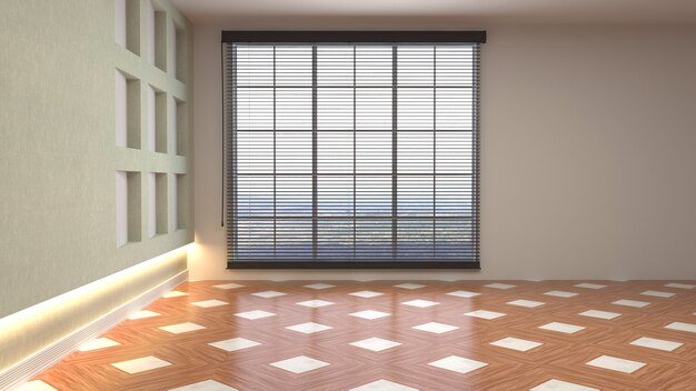 3D rendering of the empty interior room