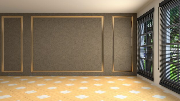 3D rendering of the empty interior room