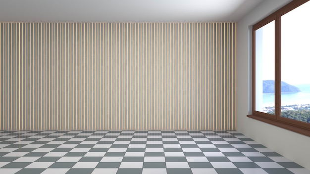3D rendering of the empty interior room