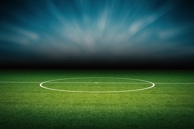 Photo 3d rendering empty soccer field at night