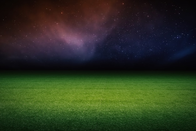 3d rendering empty soccer field at night