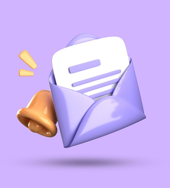 3d rendering of envelope 3d pastel icon set