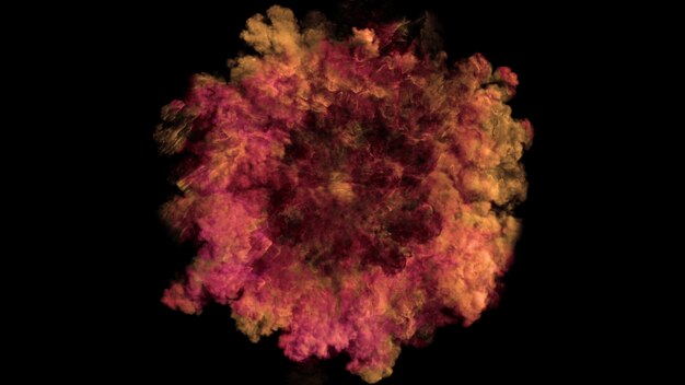 3D rendering of explosion smoke effect shock wave and diverging waves