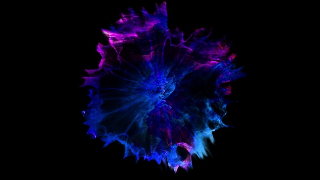 3D rendering of explosion smoke effect shock wave and diverging waves