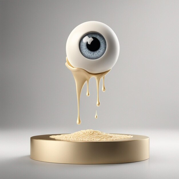 3d rendering of eye melting in podium ai generated