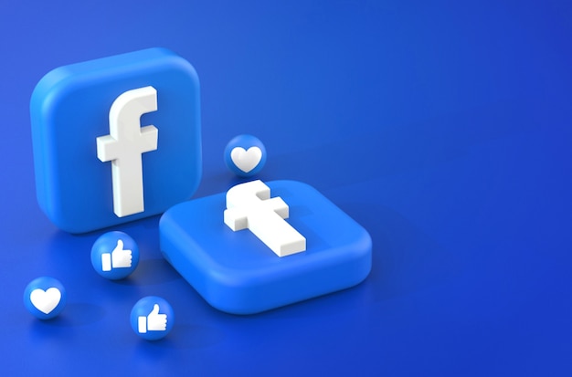 3d rendering of Facebook logo