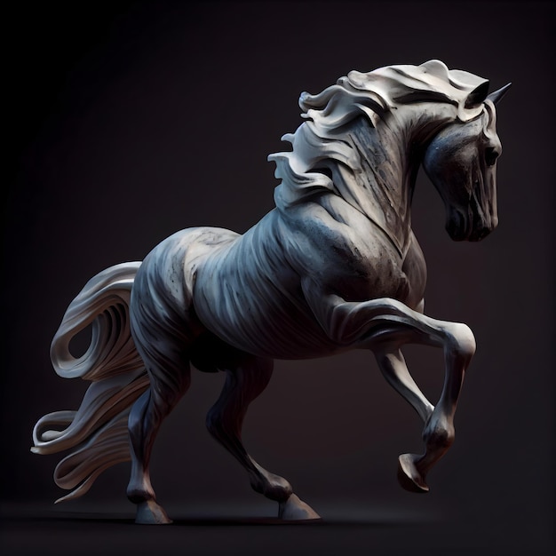 3d rendering of a fantasy horse isolated on black background This is a computer generated and 3d rendered picture