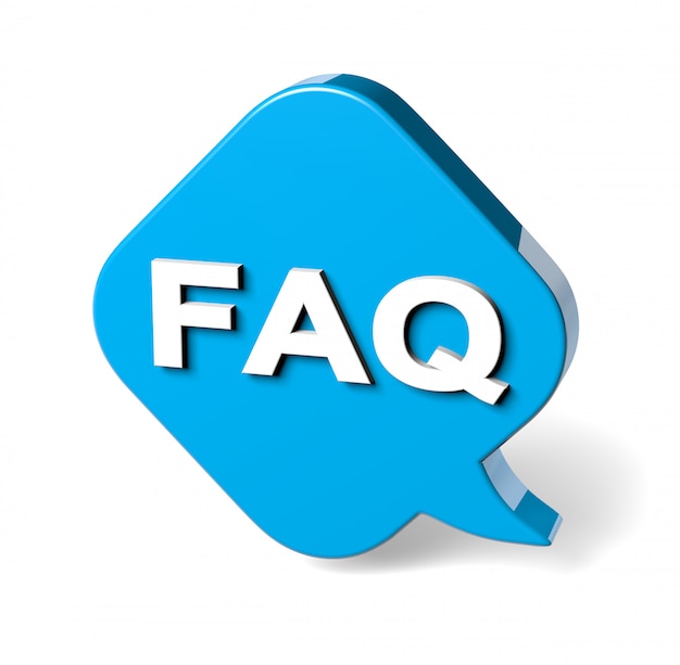 FAQ 연설 거품의 3D 렌더링