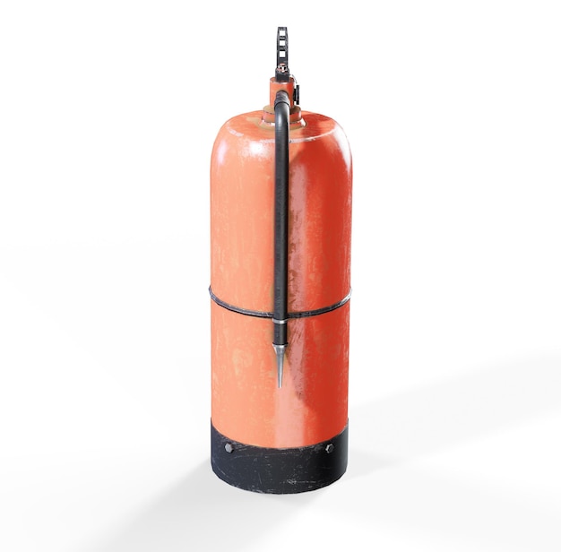 Photo 3d rendering fire extinguisher on white background