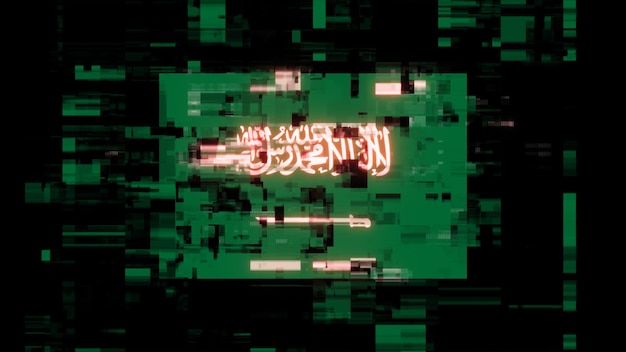 サウジアラビアの国旗の3Dレンダリング 画面効果