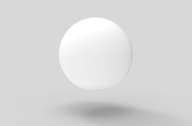 3d rendering. Floating white sphere with shadow on the floor background.