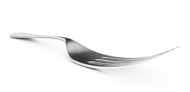 3d rendering of fork on white background