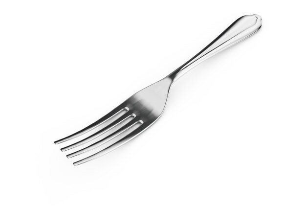 3d rendering of fork on white background