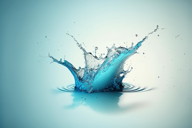 3D rendering fresh water splash