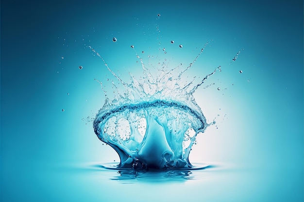 3d rendering fresh water splash