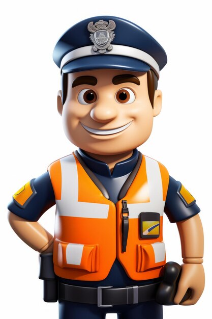 3D rendering of a friendly policeman