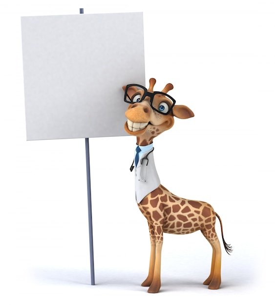 3D rendering of funny giraffe