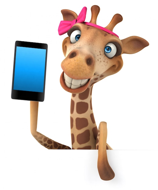 Photo 3d rendering of funny giraffe