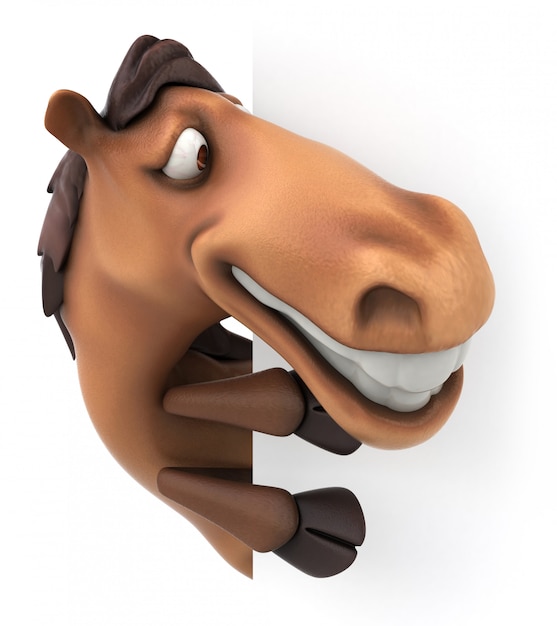 3D rendering of funny horse