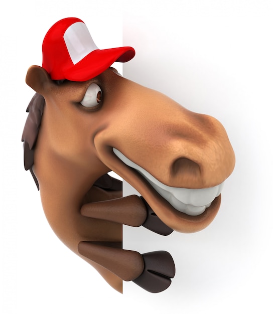 Photo 3d rendering of funny horse