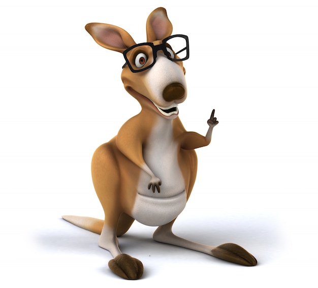 3D rendering of funny kangaroo