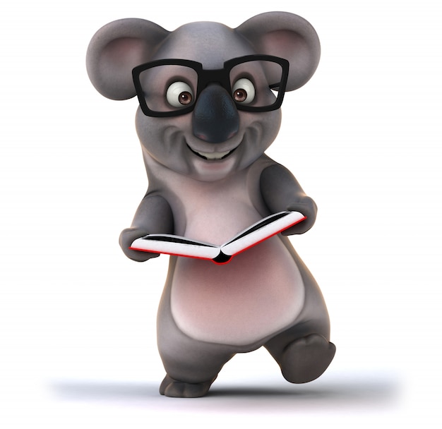 3D rendering of funny koala