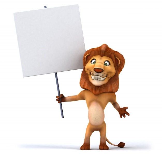 3D rendering of funny lion