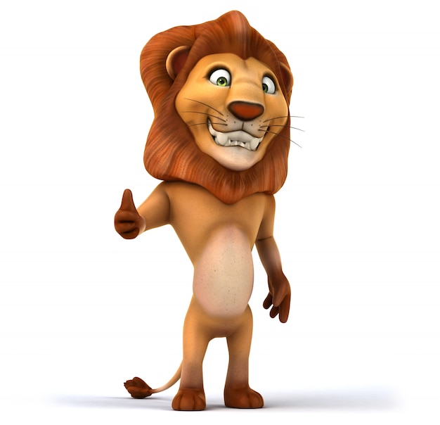 3D rendering of funny lion