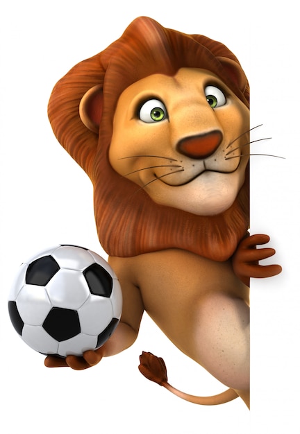 3D rendering of funny lion