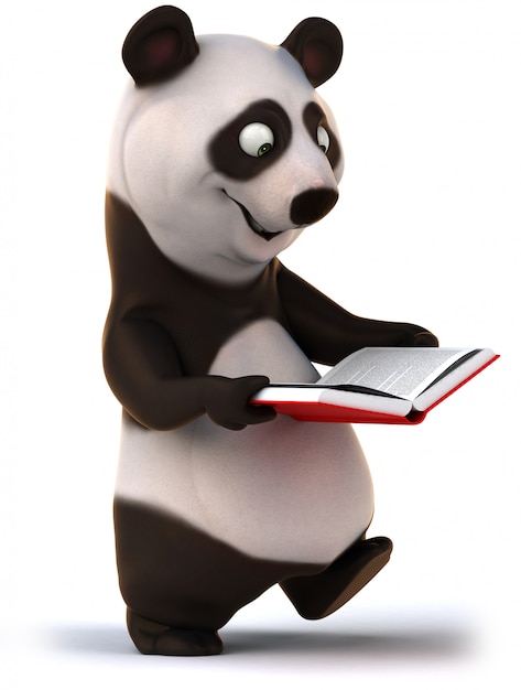 3D rendering of funny panda bear