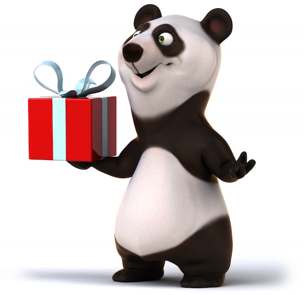 3D-рендеринг забавного медведя панды