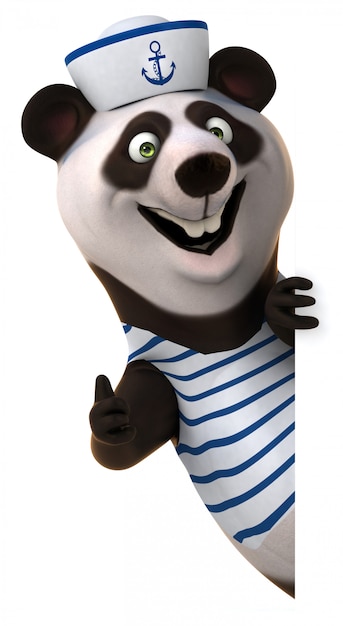 3D rendering of funny panda bear