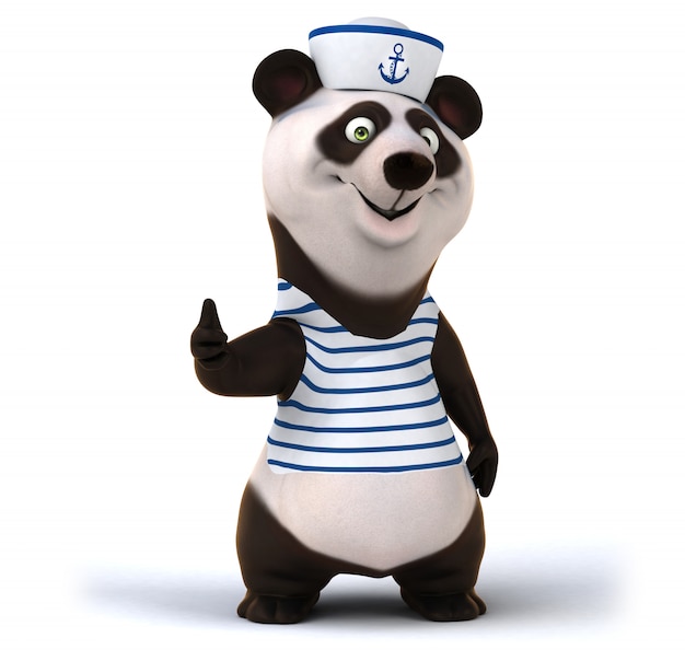 3D rendering of funny panda bear